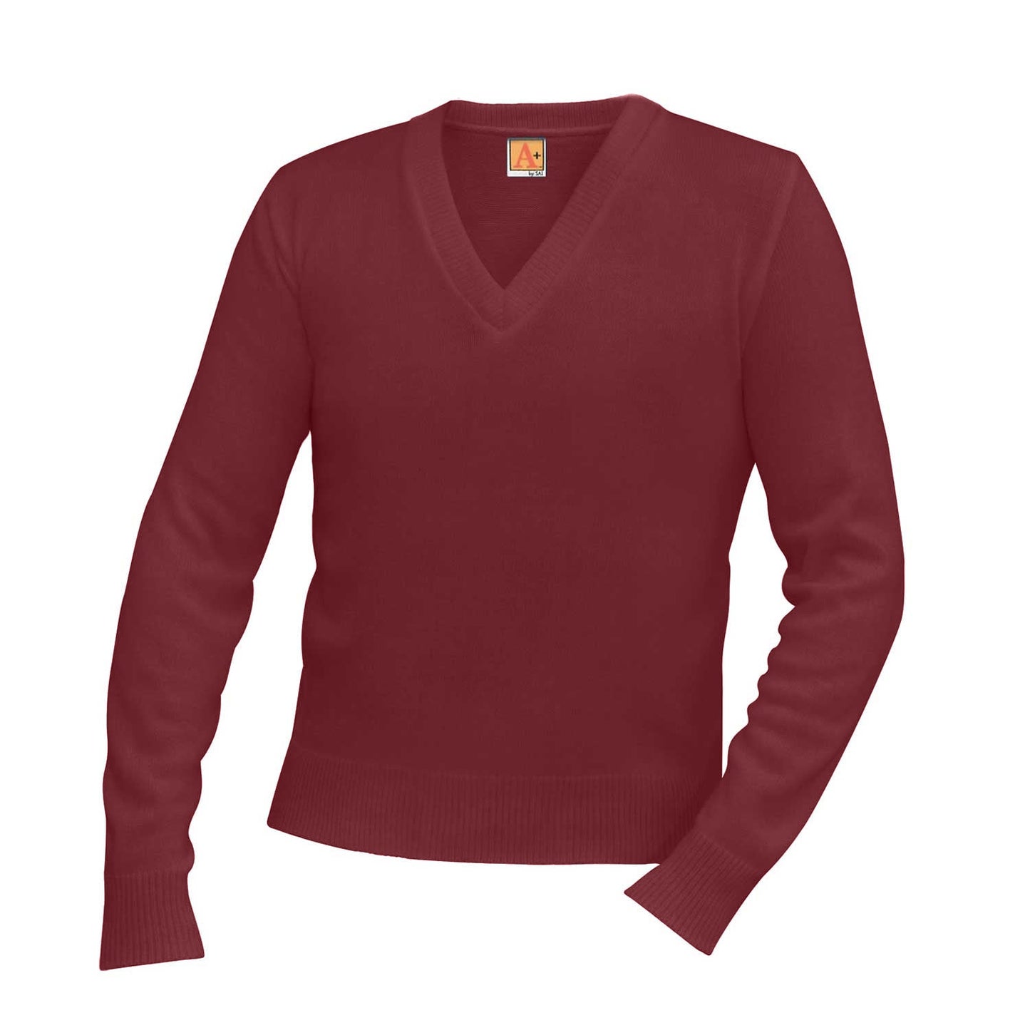 Unisex V-Neck Pullover Jersey Knit Sweater w/Logo - 1108