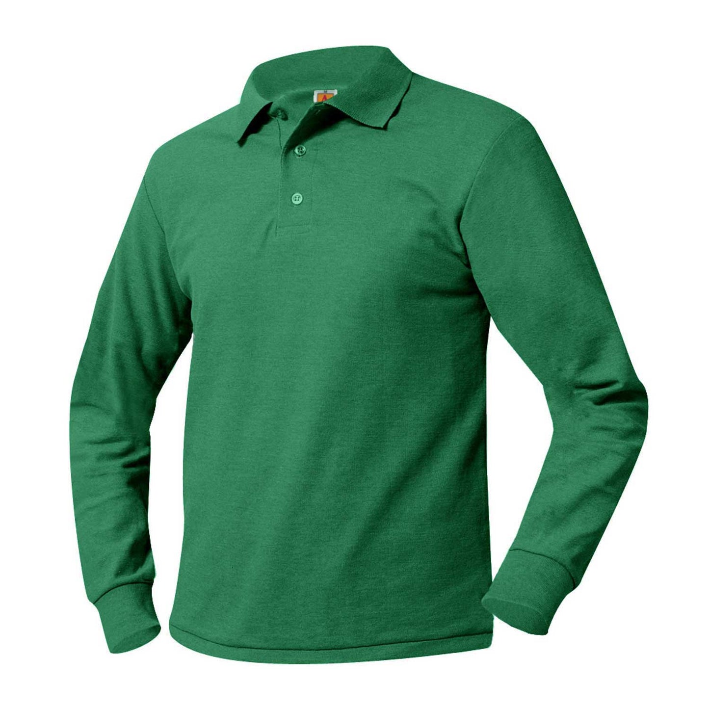 Unisex Pique Polo Shirt, Long Sleeves, Ribbed Cuffs w/Logo - 1113