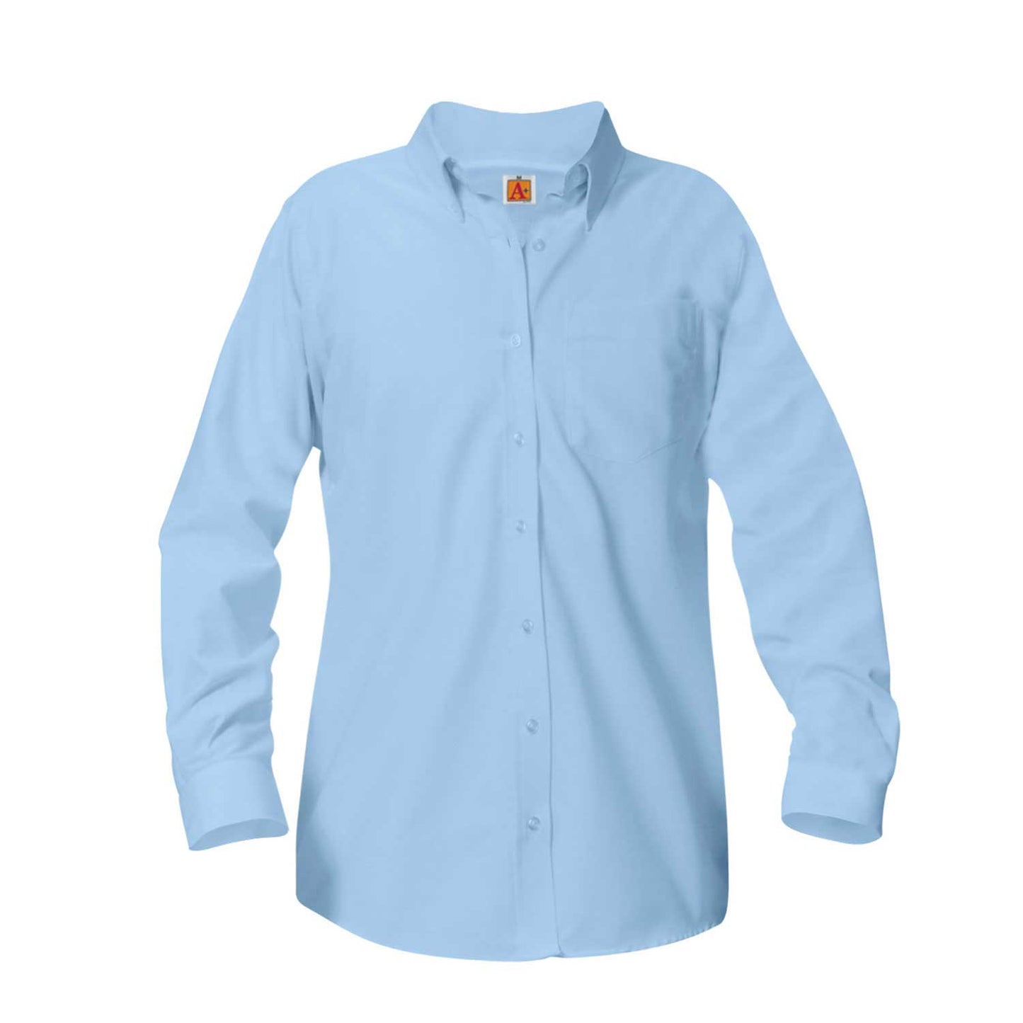 Girl's Oxford Long Sleeve Blouse w/Logo - 1103
