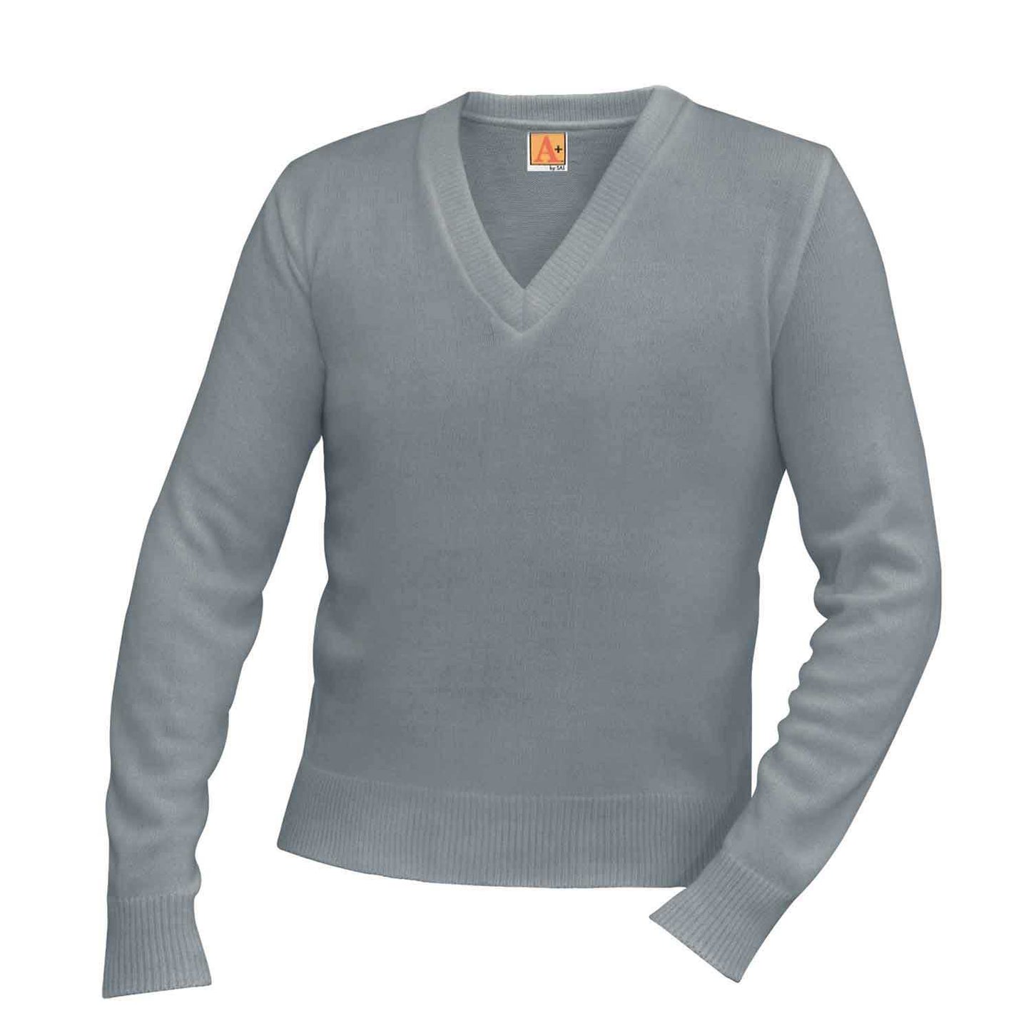 Unisex V-Neck Pullover Jersey Knit Sweater w/Logo - 1108