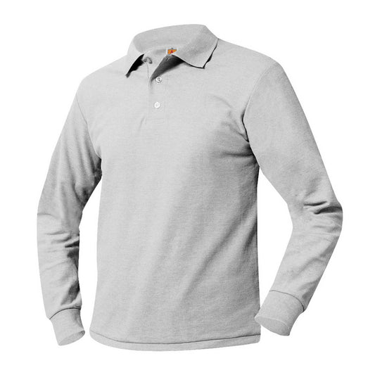 Unisex Pique Polo Shirt, Long Sleeves, Ribbed Cuffs w/Logo - 1113