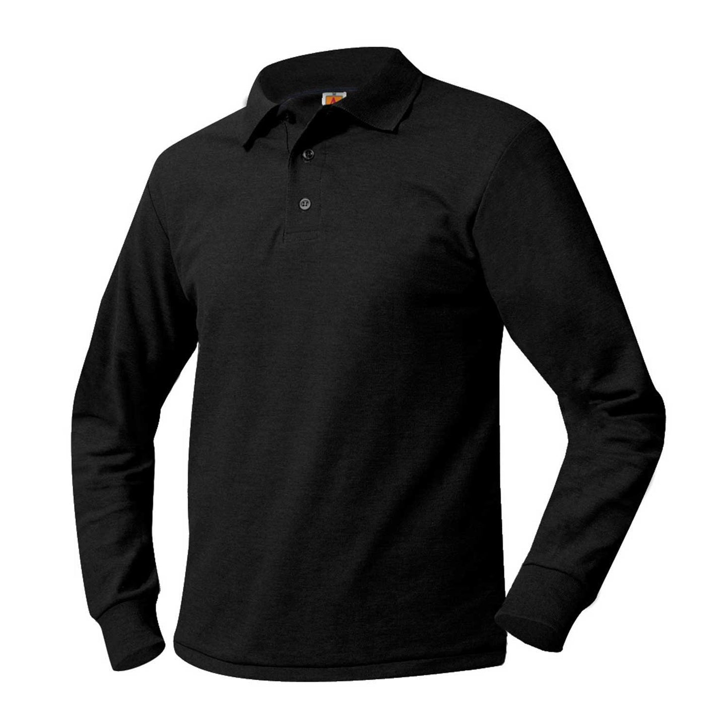 Unisex Pique Polo Shirt, Long Sleeves, Ribbed Cuffs w/Logo - 1105