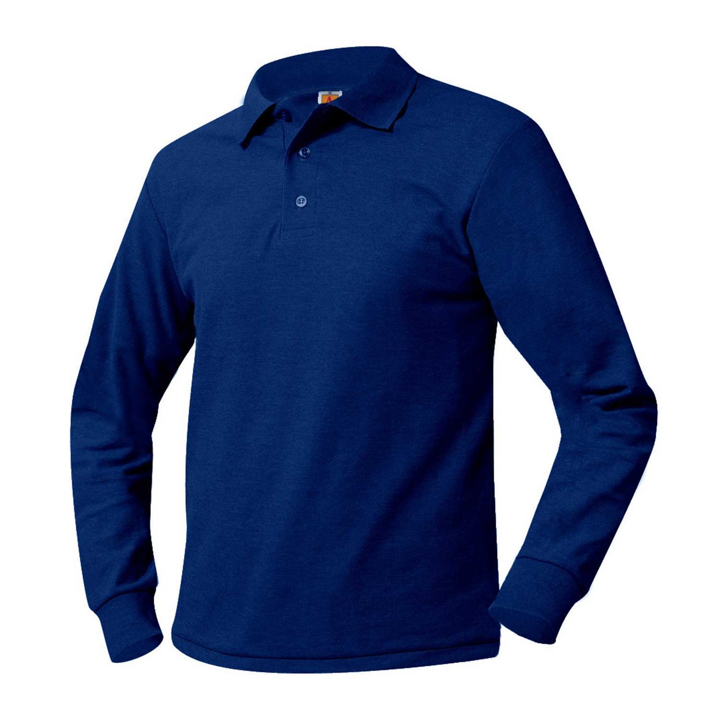 Unisex Pique Polo Shirt, Long Sleeves, Ribbed Cuffs w/Logo - 1112