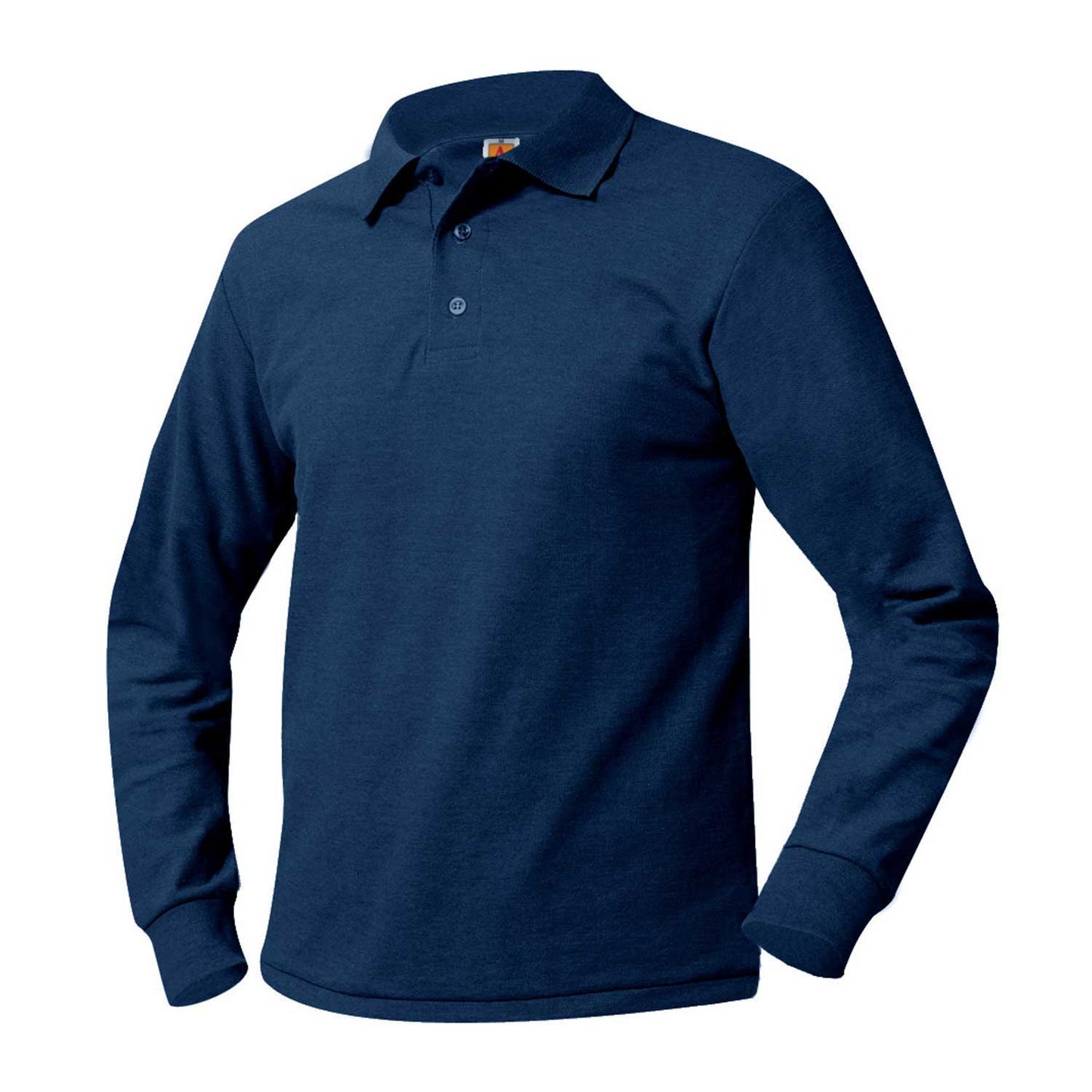 Unisex Pique Polo Shirt, Long Sleeves, Ribbed Cuffs w/Logo - 1112