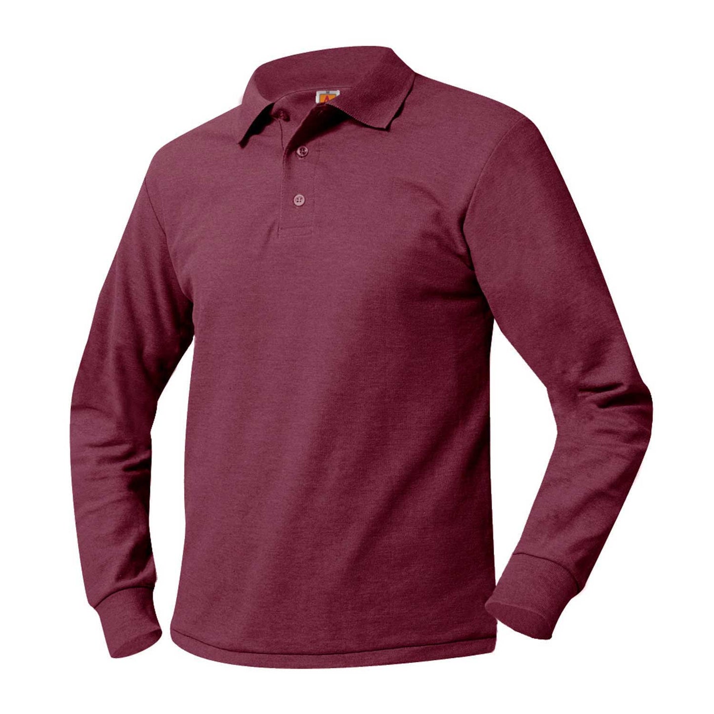 Unisex Pique Polo Shirt, Long Sleeves, Ribbed Cuffs w/Logo - 1105